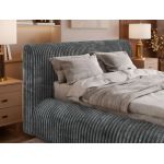 Łóżko tapicerowane TILBEA CLASSIC 180x200 - materac pocket - ciemnoszary, sztruks