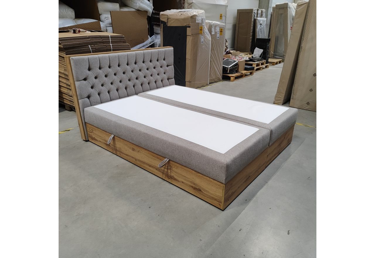 Łóżko kontynentalne ALBERO 3 160x200 - Matana 17 - beżowy - OUTLETU