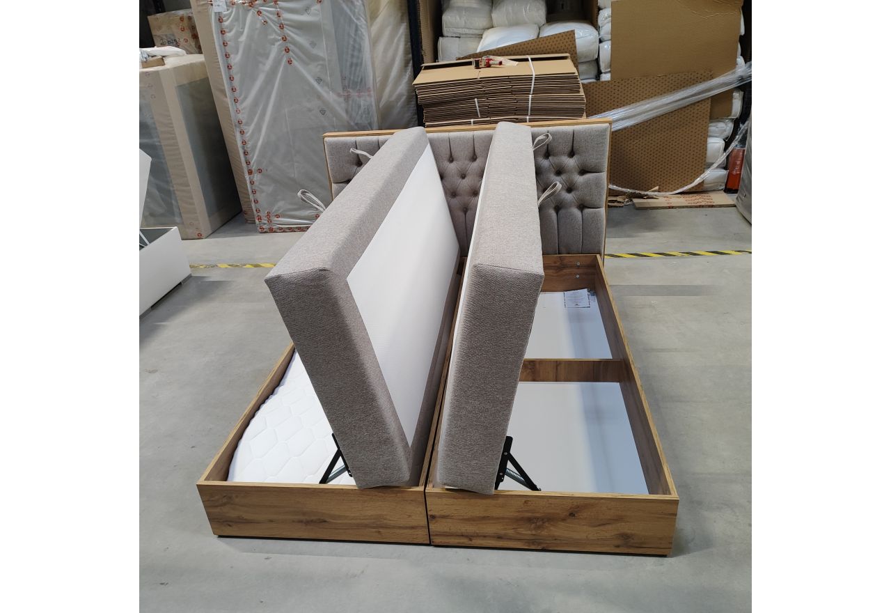 Łóżko kontynentalne ALBERO 3 160x200 - Matana 17 - beżowy - OUTLETU