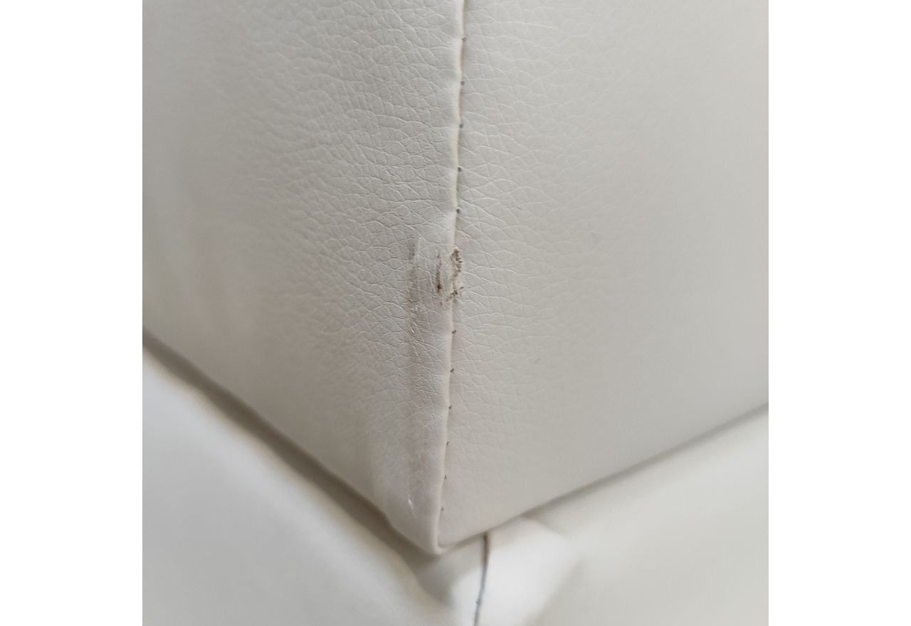 Łóżko kontynentalne JASIR 140x200 - Soft 17 - biała ekoskóra - OUTLETU