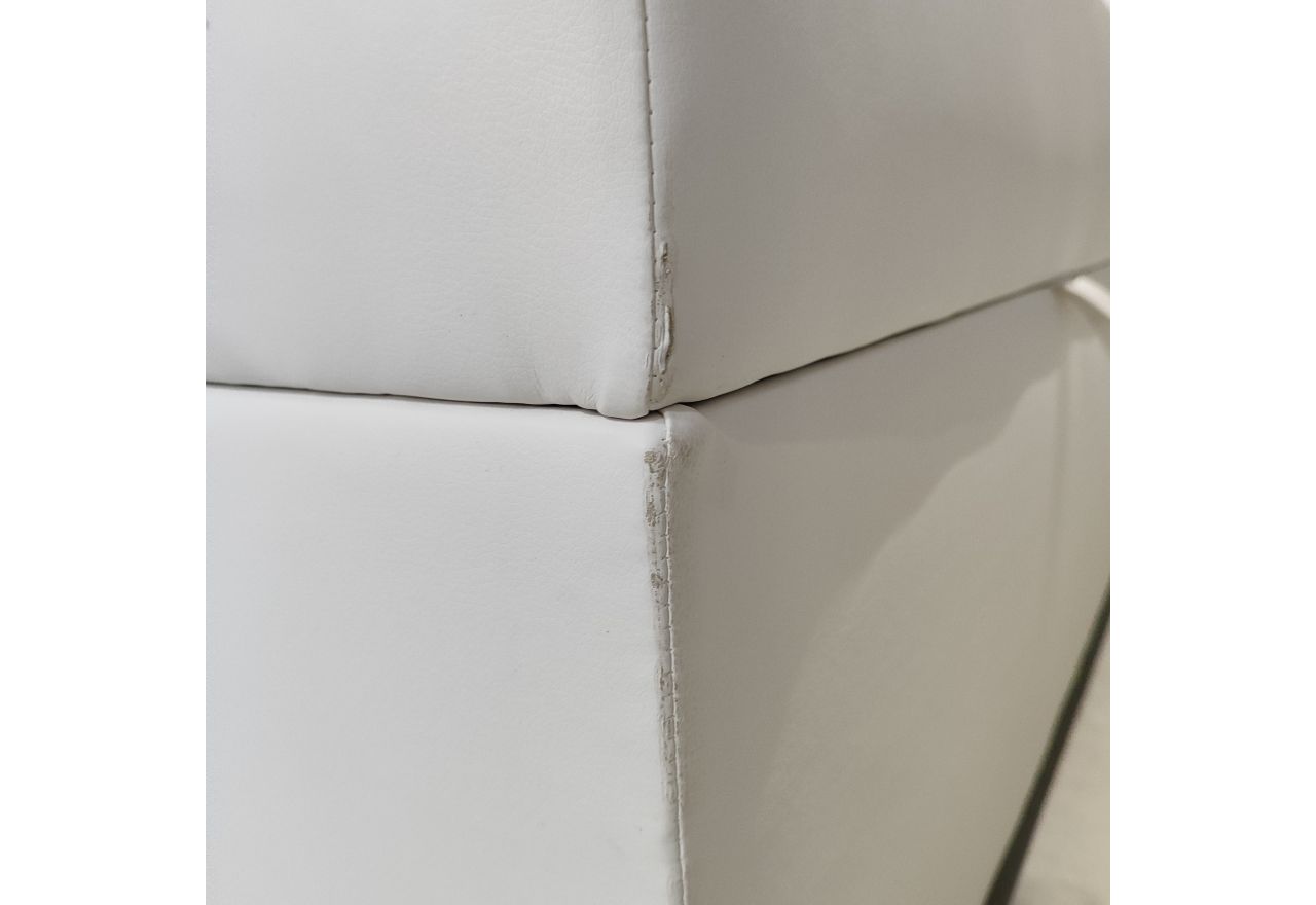 Łóżko kontynentalne JASIR 140x200 - Soft 17 - biała ekoskóra - OUTLETU