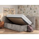 Łóżko młodzieżowe TILVO 90x200 - materac multipocket - jasnobrązowy, sztruks - strona lewa