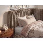 Łóżko młodzieżowe TILVO 90x200 - brązowy, sztruks - strona lewa