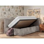 Łóżko młodzieżowe TILVO 90x200 - jasnobrązowy, sztruks - strona prawa