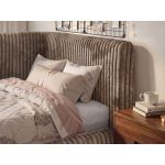 Łóżko młodzieżowe TILVO 90x200 - materac piankowy - brązowy, sztruks - strona prawa