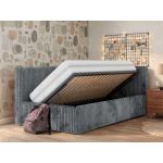 Łóżko młodzieżowe TILVO 90x200 - materac multipocket - szary, sztruks - strona prawa