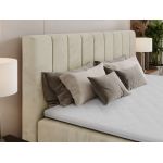 Łóżko kontynentalne ALVER 140x200 - H3 - beżowy, welwet - Topper T25