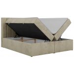 Łóżko kontynentalne ALVER 180x200 - H4 - beżowy, welwet - Topper T25
