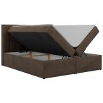 Łóżko kontynentalne ALVER 140x200 - H4 - brązowy, welwet - Topper T25