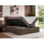 Łóżko kontynentalne ALVER 180x200 - H4 - brązowy, welwet - Topper T25