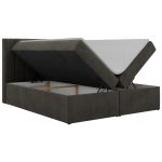 Łóżko kontynentalne ALVER 160x200 - H3 - ciemnoszary, welwet - Topper T25
