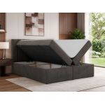 Łóżko kontynentalne ALVER 180x200 - H3 - ciemnoszary, welwet - Topper T25