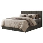 Łóżko kontynentalne ALVER 180x200 - H3 - ciemnoszary, welwet - Topper T25