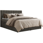 Łóżko kontynentalne ALVER 200x200 - H4 - ciemnoszary, welwet - Topper T25