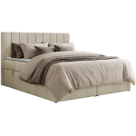 Łóżko kontynentalne ALVER 140x200 - H4 - beżowy, welwet - Topper Visco
