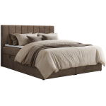 Łóżko kontynentalne ALVER 200x200 - H3 - brązowy, welwet - Topper Visco