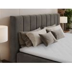 Łóżko kontynentalne ALVER 180x200 - H3 - ciemnoszary, welwet - Topper Visco