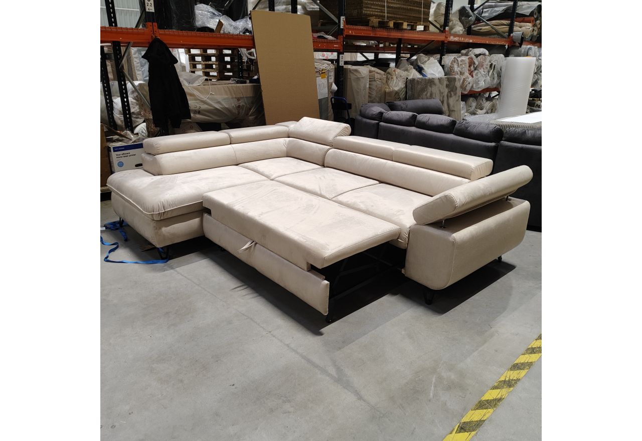 Narożnik PETER L - Monolith 02 - beżowy - OUTLETU