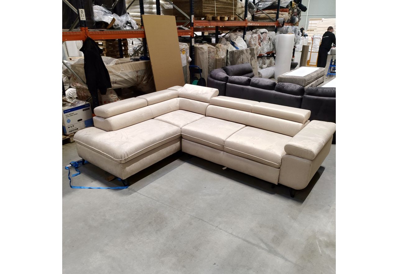 Narożnik PETER L - Monolith 02 - beżowy - OUTLETU