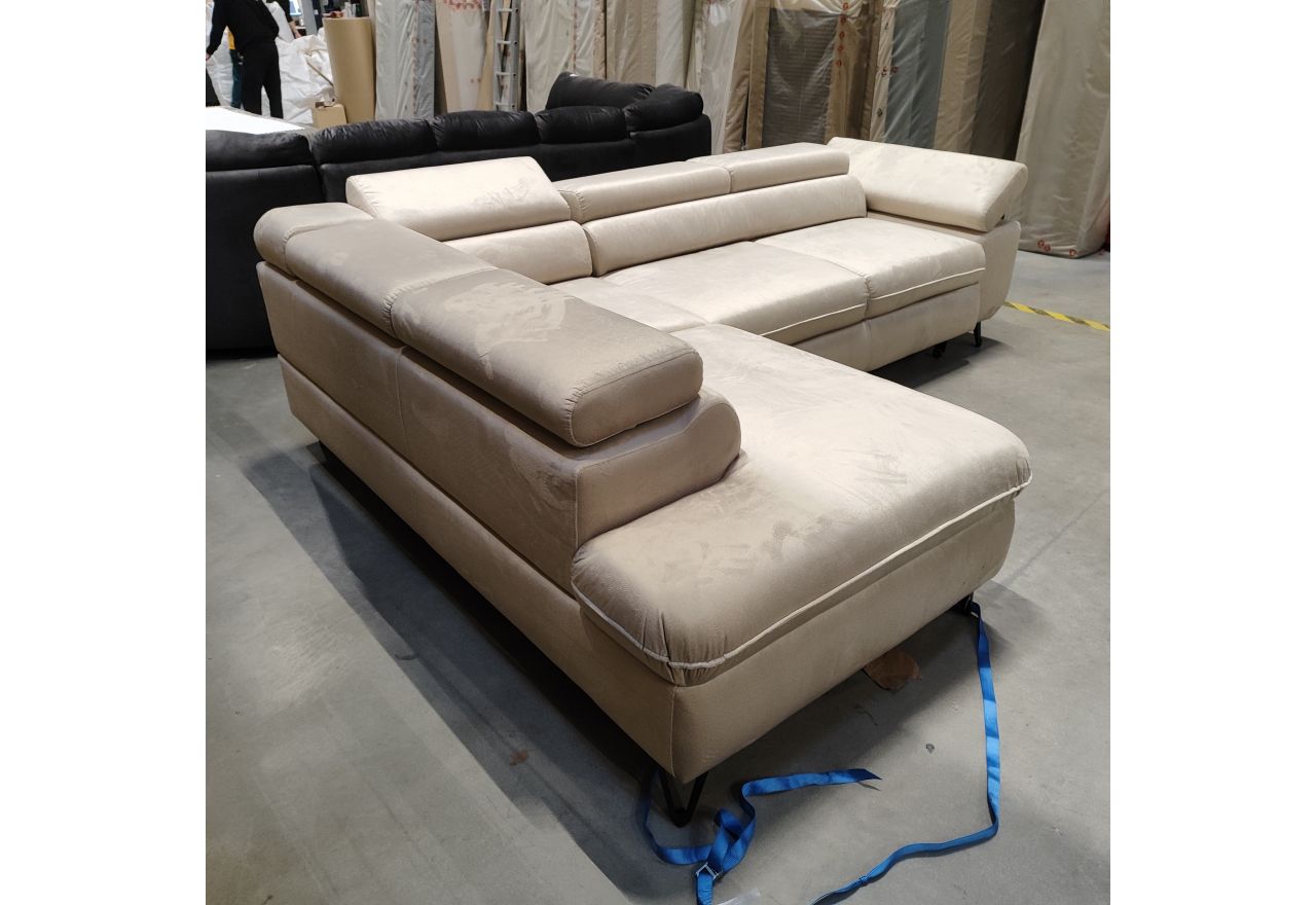 Narożnik PETER L - Monolith 02 - beżowy - OUTLETU