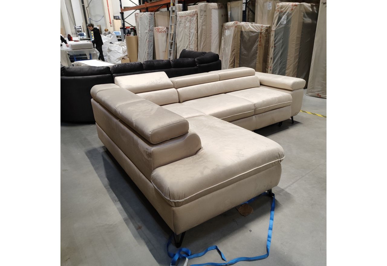 Narożnik PETER L - Monolith 02 - beżowy - OUTLETU