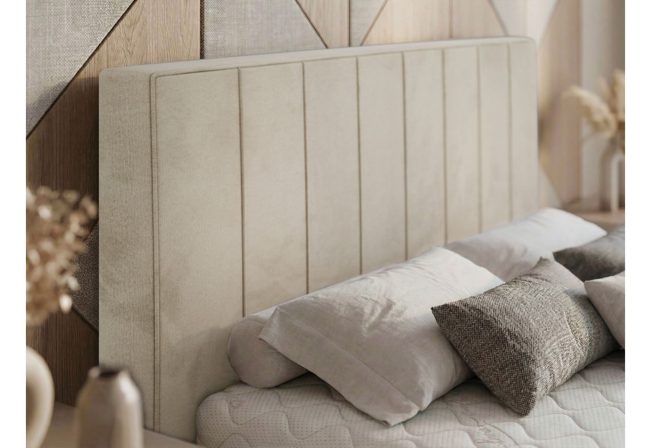 Łóżko tapicerowane TENARDO CLASSIC 180x200 - beżowy, welwet