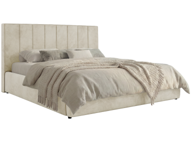 Łóżko tapicerowane TENARDO CLASSIC 180x200 - materac pocket - beżowy, welwet