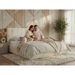 Łóżko tapicerowane TENARDO CLASSIC 140x200 - materac pocket - brązowy, welwet