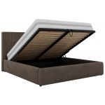 Łóżko tapicerowane TENARDO CLASSIC 160x200 - materac pocket - brązowy, welwet