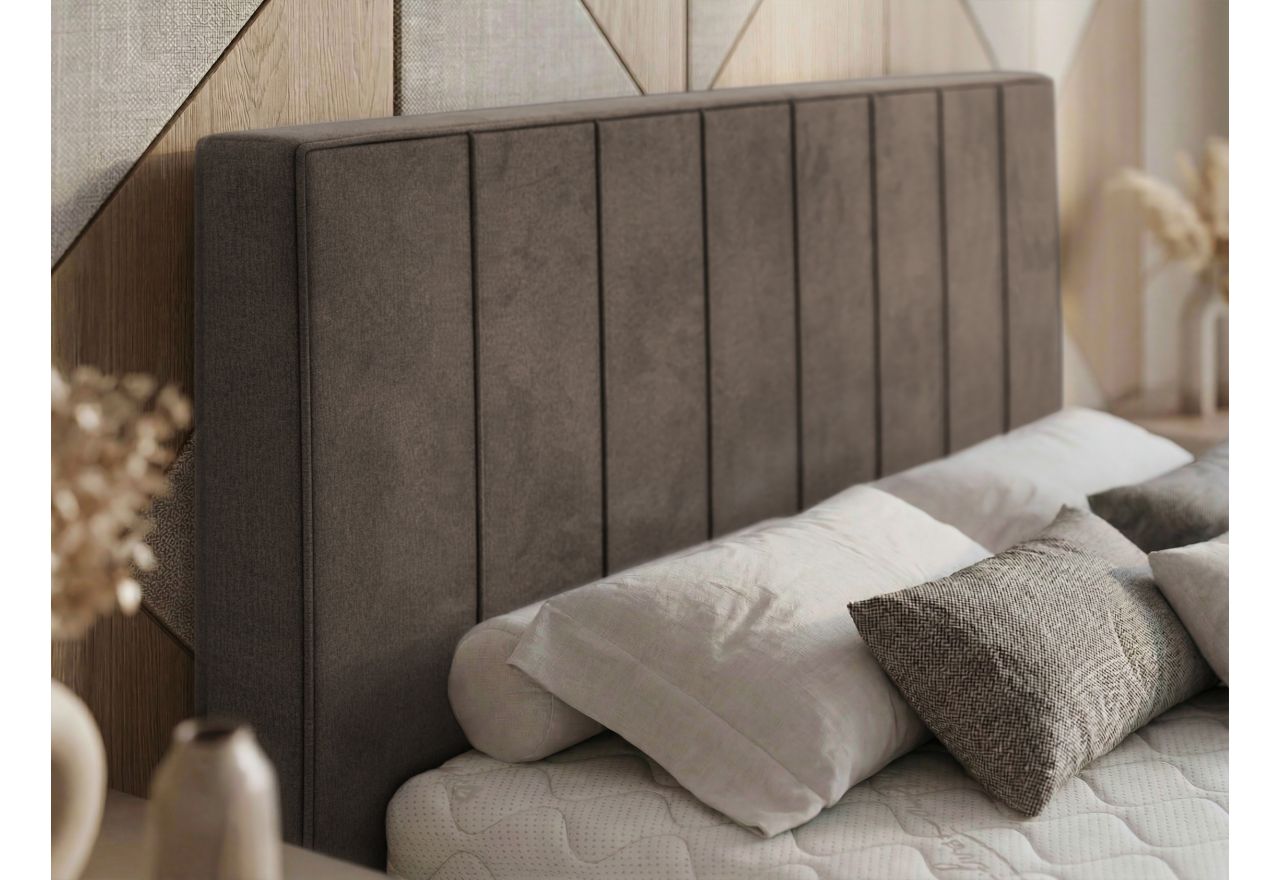 Łóżko tapicerowane TENARDO CLASSIC 180x200 - materac pocket - brązowy, welwet