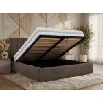 Łóżko tapicerowane TENARDO CLASSIC 200x200 - materac pocket - brązowy, welwet