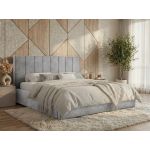 Łóżko tapicerowane TENARDO CLASSIC 180x200 - materac pocket - jasnoszary, welwet