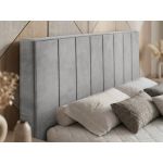 Łóżko tapicerowane TENARDO CLASSIC 180x200 - materac pocket - jasnoszary, welwet