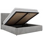 Łóżko tapicerowane TENARDO CLASSIC 180x200 - materac pocket - jasnoszary, welwet