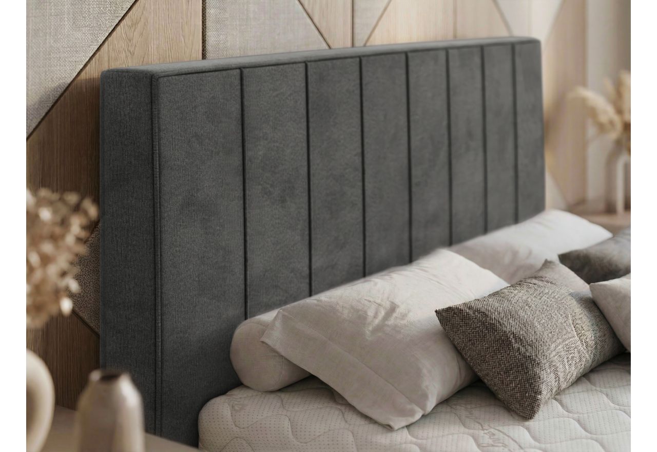 Łóżko tapicerowane TENARDO CLASSIC 160x200 - ciemnoszary, welwet