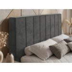 Łóżko tapicerowane TENARDO CLASSIC 140x200 - materac pocket - ciemnoszary, welwet