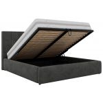 Łóżko tapicerowane TENARDO CLASSIC 160x200 - materac pocket - ciemnoszary, welwet