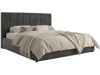 Łóżko tapicerowane TENARDO CLASSIC 180x200 - materac pocket - ciemnoszary, welwet