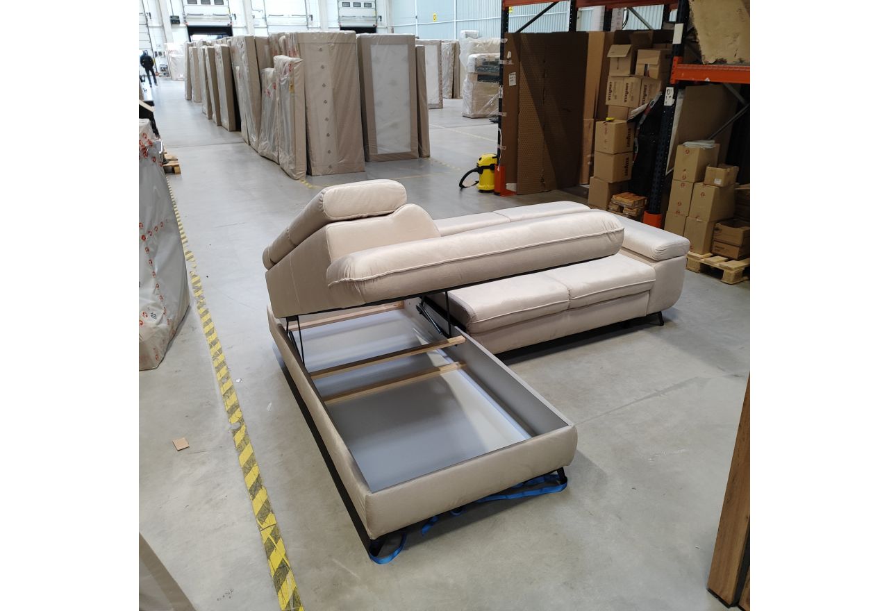 Narożnik PETER L - Monolith 02 - beżowy - OUTLETU