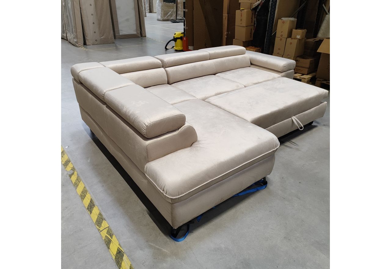 Narożnik PETER L - Monolith 02 - beżowy - OUTLETU