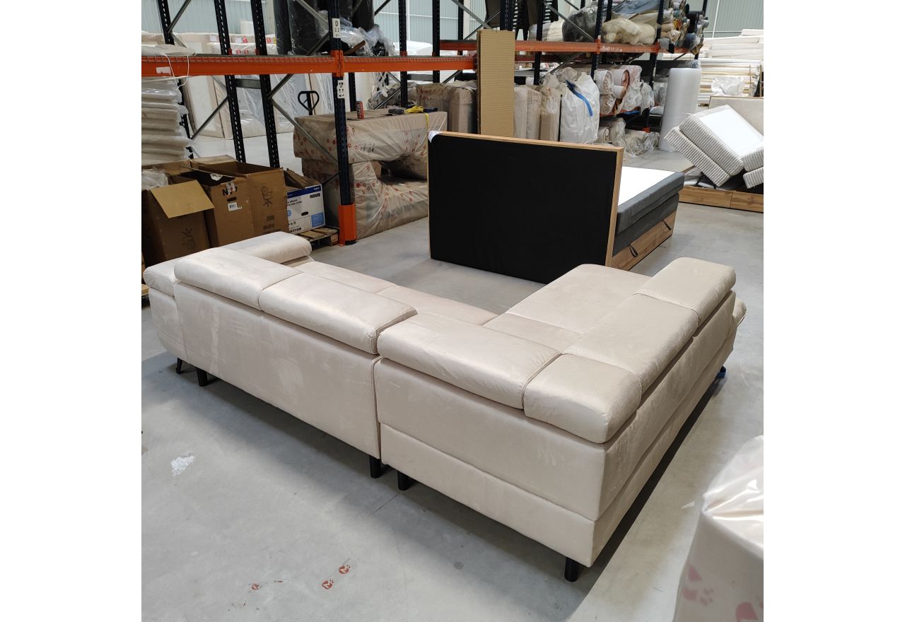 Narożnik PETER L - Monolith 02 - beżowy - OUTLETU