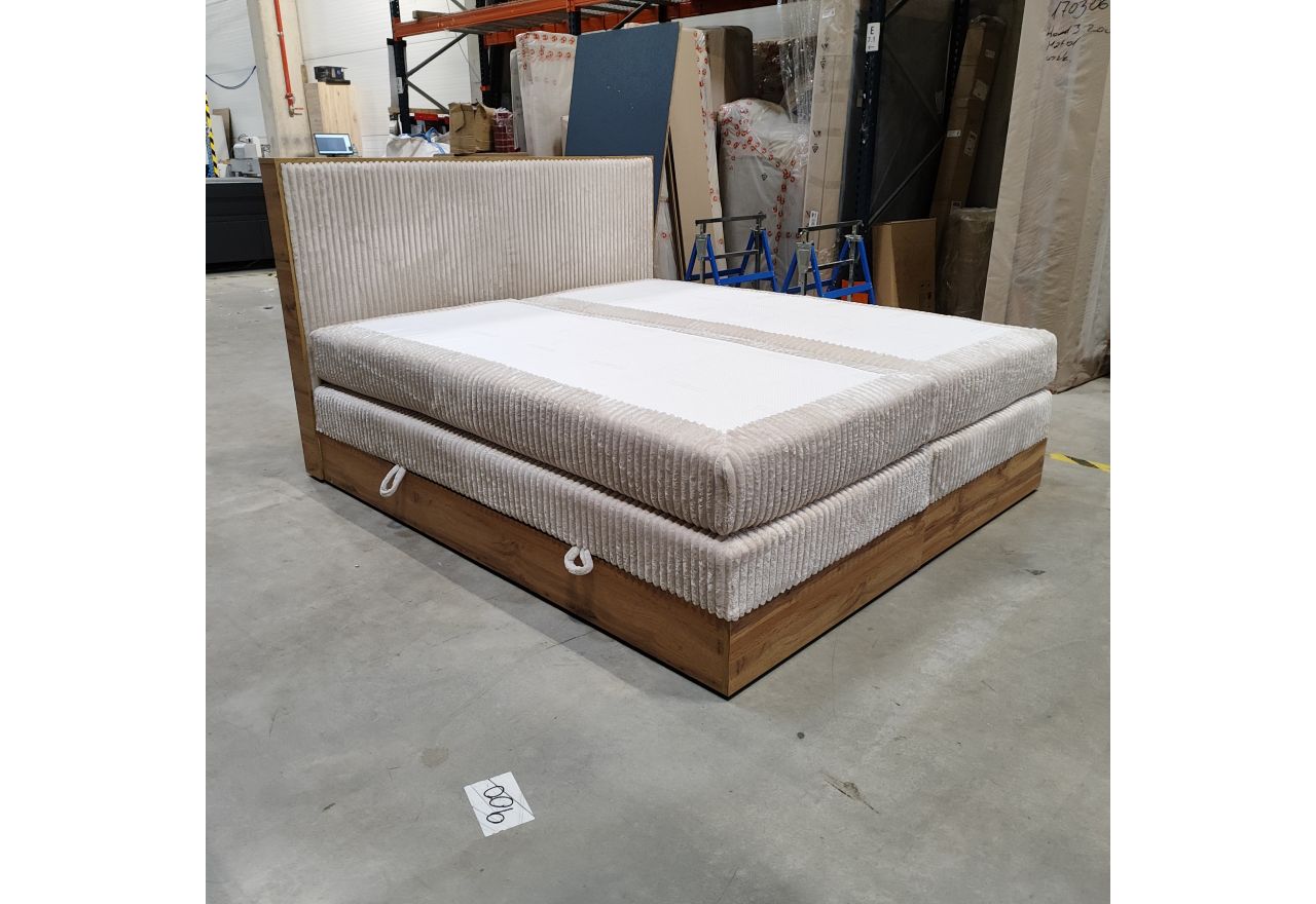 Łóżko kontynentalne WOOD CLASSIC KING 180x200 - Tilia 01 - beżowy - OUTLETU