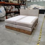 Łóżko kontynentalne WOOD CLASSIC KING 180x200 - Tilia 01 - beżowy - OUTLETU