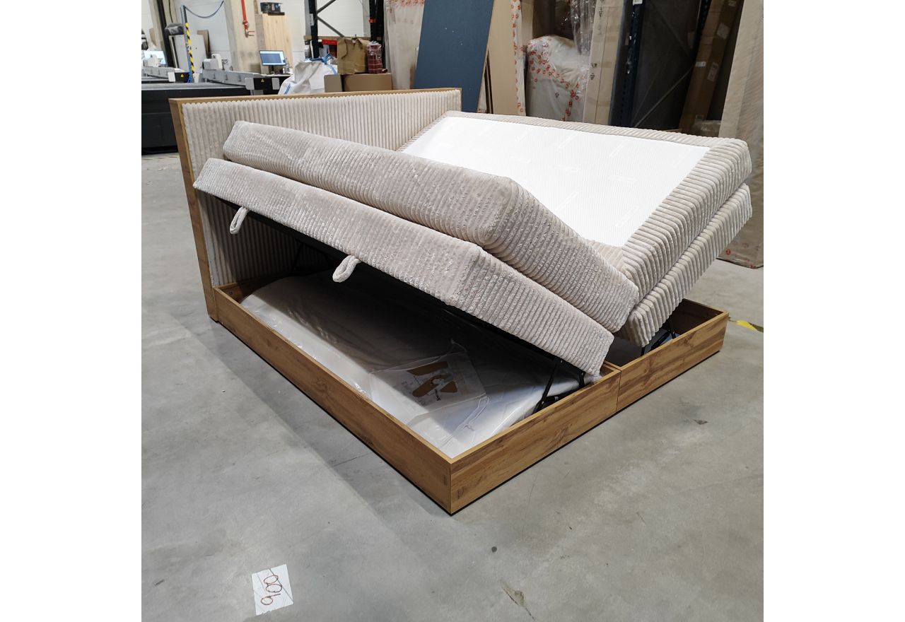 Łóżko kontynentalne WOOD CLASSIC KING 180x200 - Tilia 01 - beżowy - OUTLETU