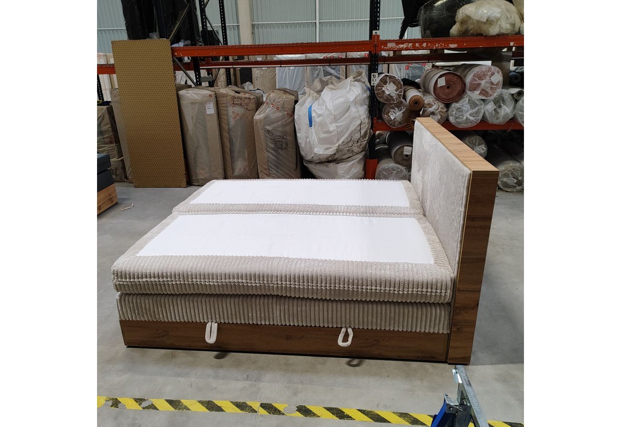 Łóżko kontynentalne WOOD CLASSIC KING 180x200 - Tilia 01 - beżowy - OUTLETU