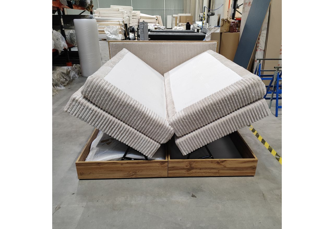 Łóżko kontynentalne WOOD CLASSIC KING 180x200 - Tilia 01 - beżowy - OUTLETU