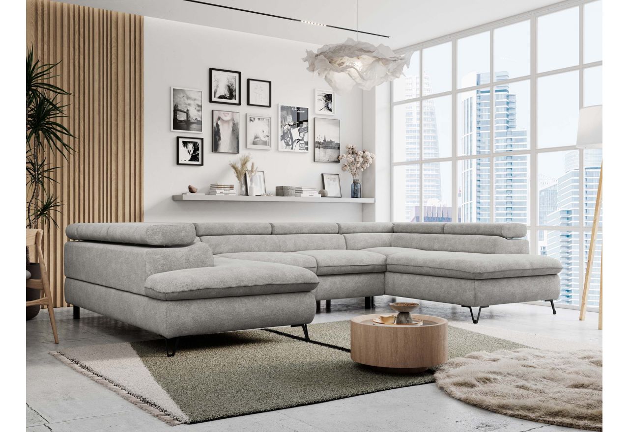 Narożnik PETER U - Matana 01 - jasny szary - OUTLET