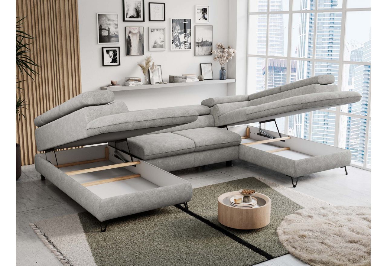 Narożnik PETER U - Matana 01 - jasny szary - OUTLET