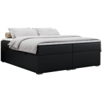 Łóżko kontynentalne bez wezgłowia BESS 200x200 - Soft 11 - czarna ekoskóra - OUTLET