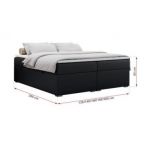 Łóżko kontynentalne bez wezgłowia BESS 200x200 - Soft 11 - czarna ekoskóra - OUTLET